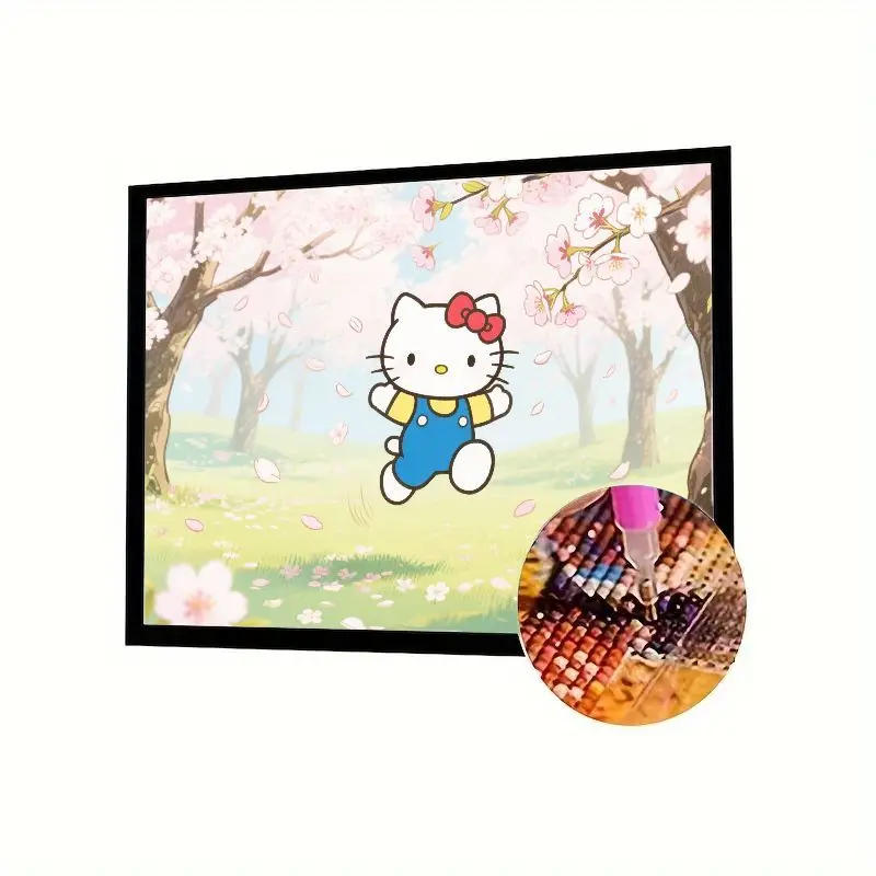 

1 шт. Hello Kitty Cherry Blossom 5D набор для алмазной живописи-полная дрель DIY горный хрусталь искусство мультфильм Сакура пейзажная вышивка для H