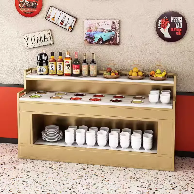 Hot pot restaurant seasoning table Self-service living room barbecue integrated table Haidilao hot pot dipping