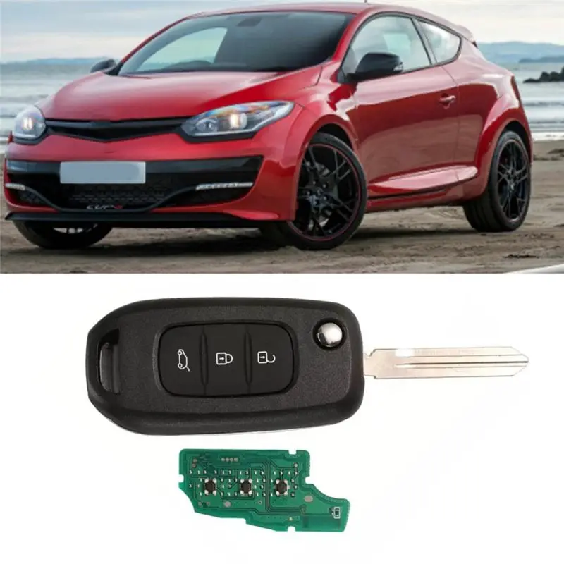 Reliable-Car 3 Buttons Folding Remote Control Key PCF7961M 4A Chip 433Mhz Key NSN14 Key Blade For Renault Megane 3