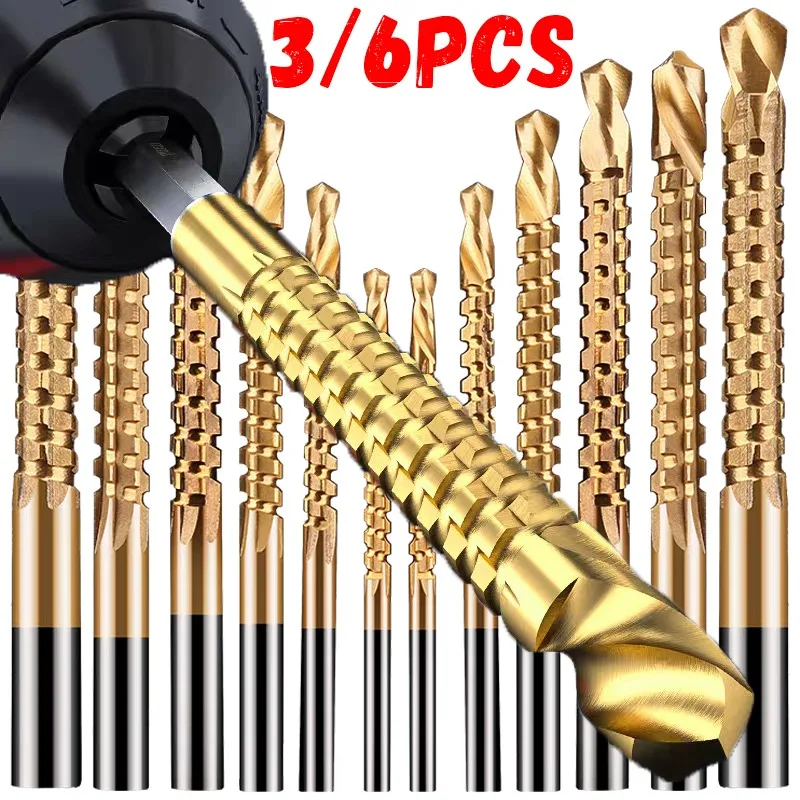 

Набор из 3/6 шт. сверл-фрез HSS с круглой рукояткой и прямым пазом, зубчатое сверло для дерева, для нарезания пазов, спиральная пила-фреза