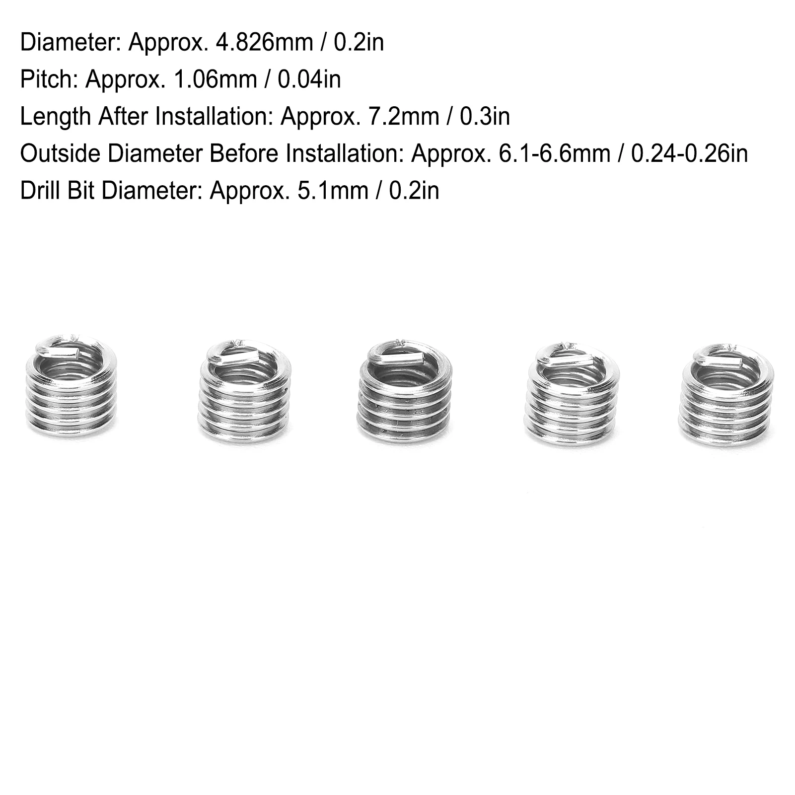 50 Stuks Draad Draad Insert Schroef Bus Schroefdraad Reparatie Bescherming Tool Amerikaanse Eenheden 10‐24x1.5D