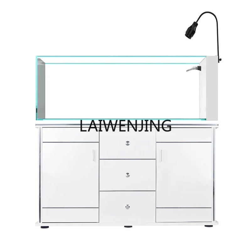 

LYN fish tank aquarium ecological water-free ultra-white glass side filter belt bottom cabinet stream tank