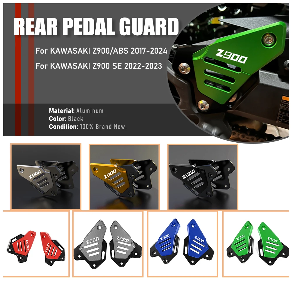 

Motorcycle Decorative Parts Footrest Rear Set Heel Plates Guard Protector For KAWASAKI Z900 Z900 ABS 2017-2024 Z900SE 2022-2023