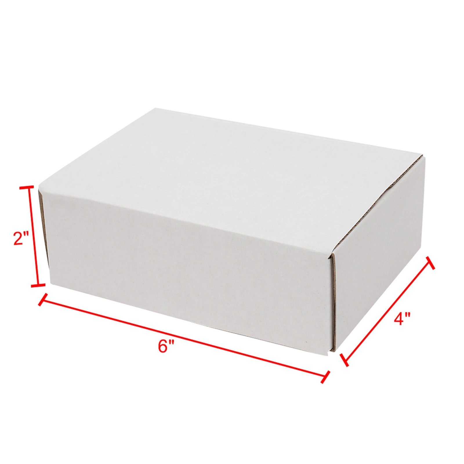 50 Pack 6x4x2 Inches Corrugated Shipping Boxes, 15.2x10x5cm White Outside Yellow Inside Cardboard Mailer Boxes for Small Business Packaging Mailing Storage