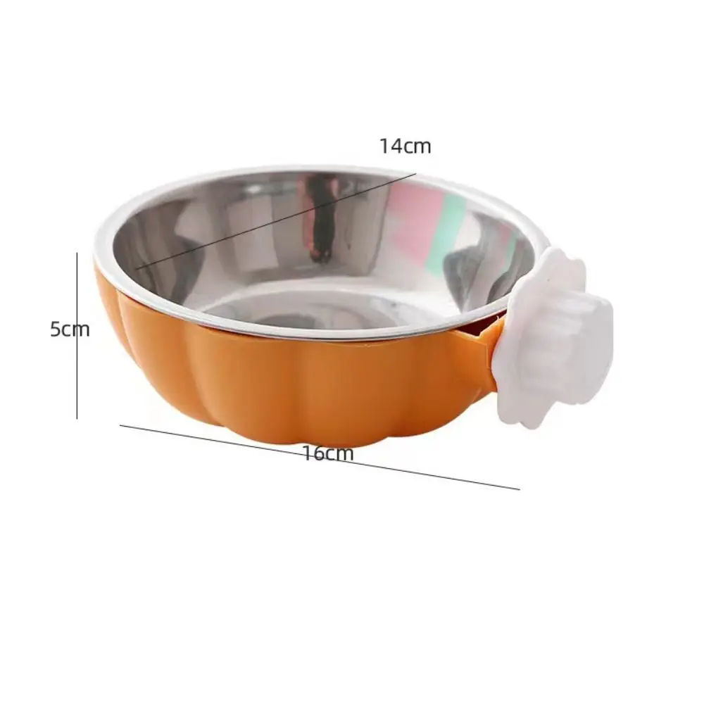 

Stainless Steel Pet Cage Bowl Hanging Design Portable Pet Feeding Bowl Multi-use Wall Mounted Pet Food Dispenser Bowls Water