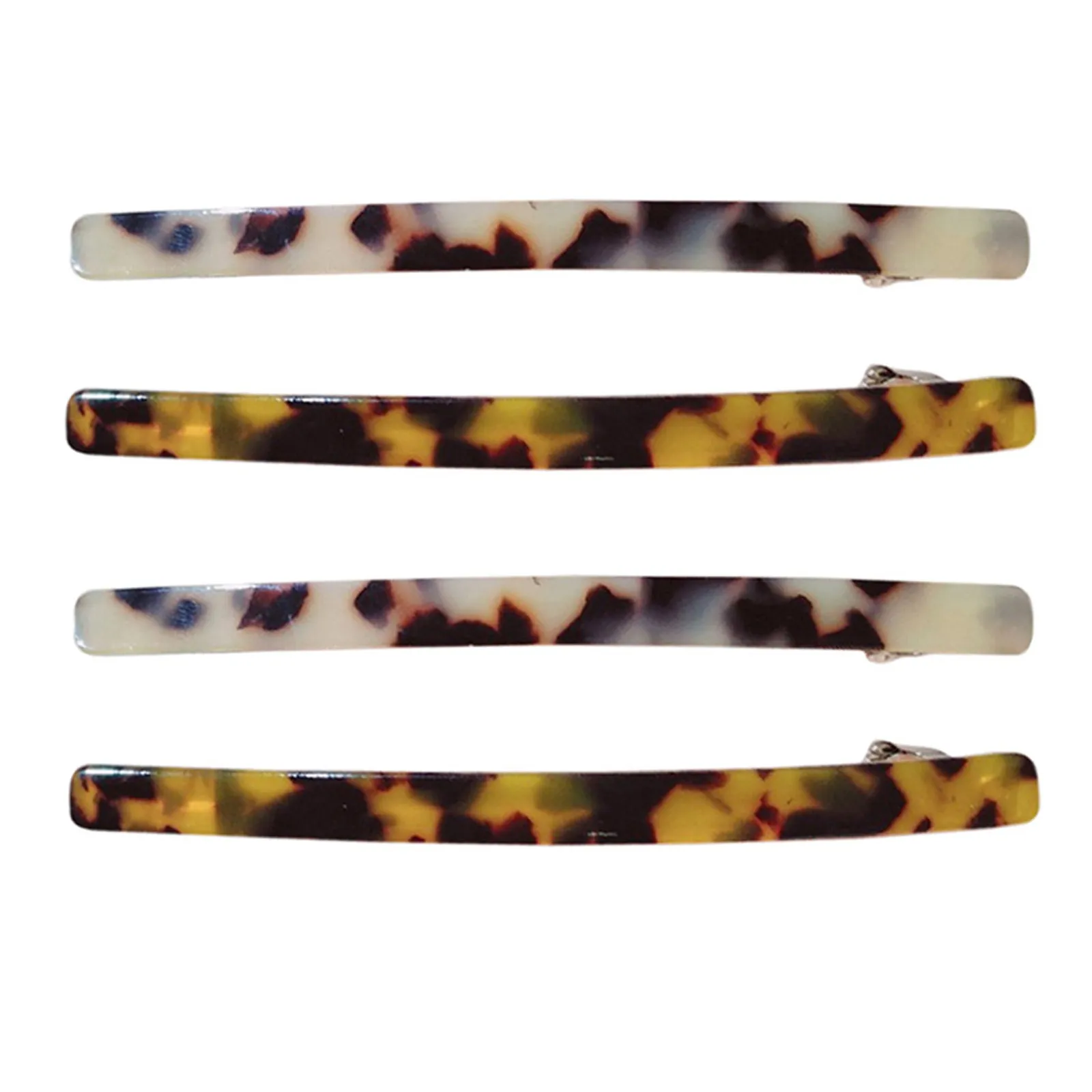 

4Pcs Leopard Print Hair Clips Elegant Decorative Barrettes Stylish Anti-Slip Hairpins Women Hair Accessories for Daily Parties
