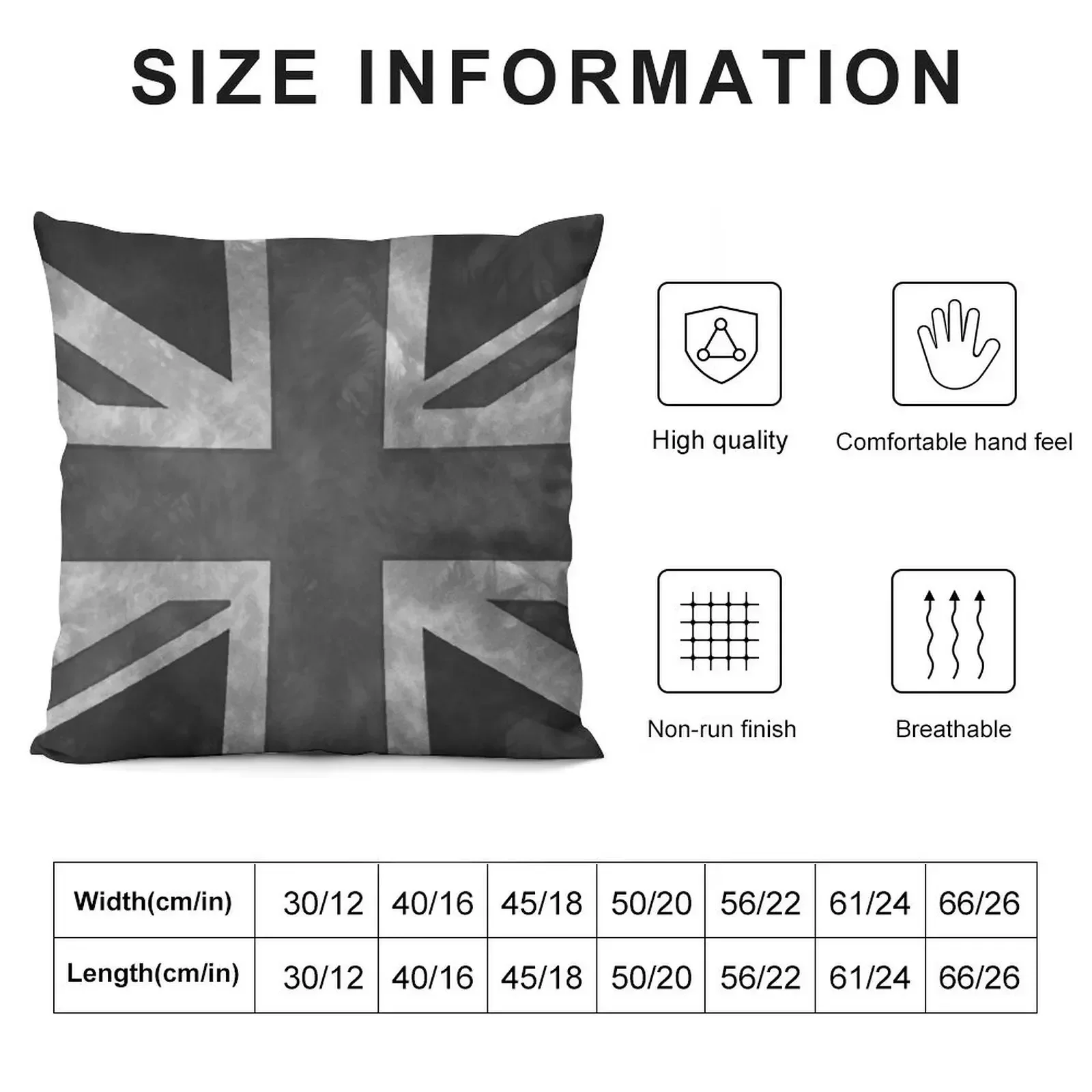 Greyscale Distressed Union Jack Throw Pillow Sofa Covers For Living Room Cusions Cover bed pillows pillow