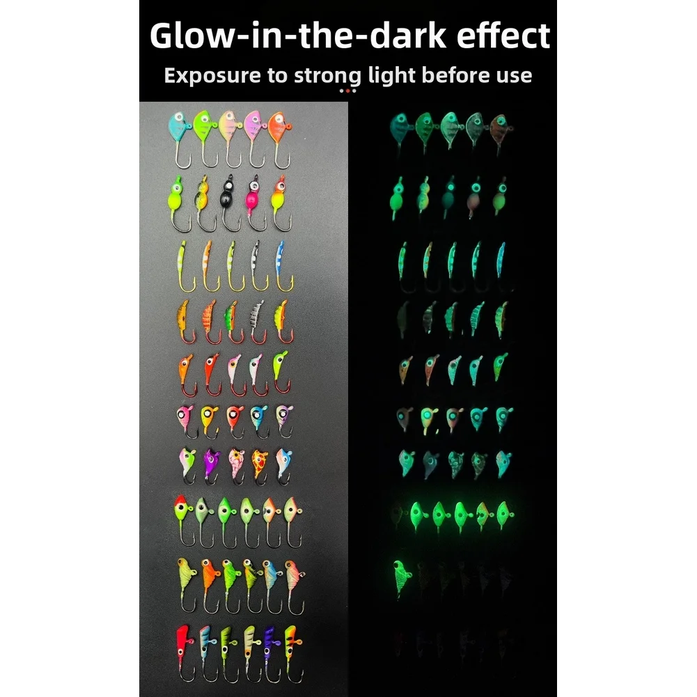 

Barbed Jig Hooks Glow Jig Hooks Night Fishing Electrolytic Sinker Weight Assorted Hook Styles Mixed Sizes Included For Perch