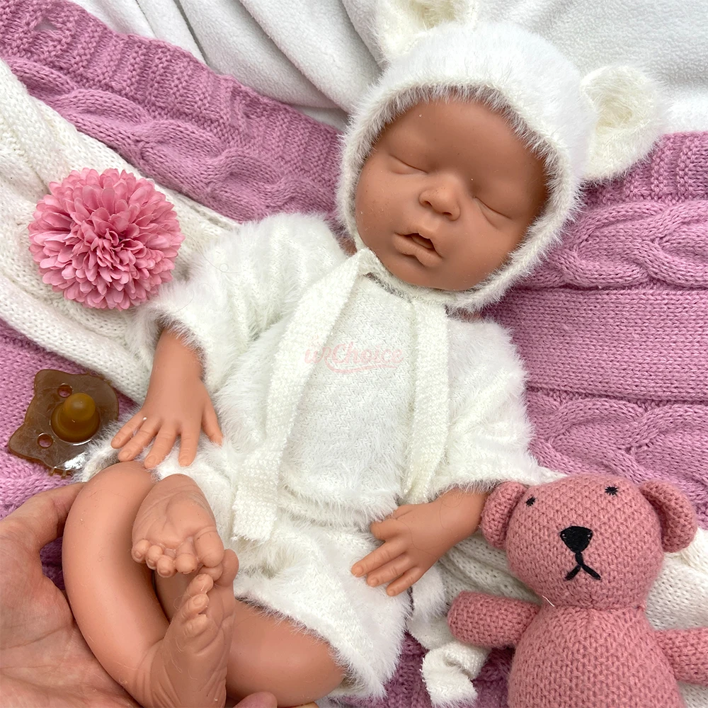 

45cm Unpainted Artist Doll Soft Silicone Reborn Baby Girl Can Use Pacifiers Lifelike Exquisite Details Doll for Collector Gift