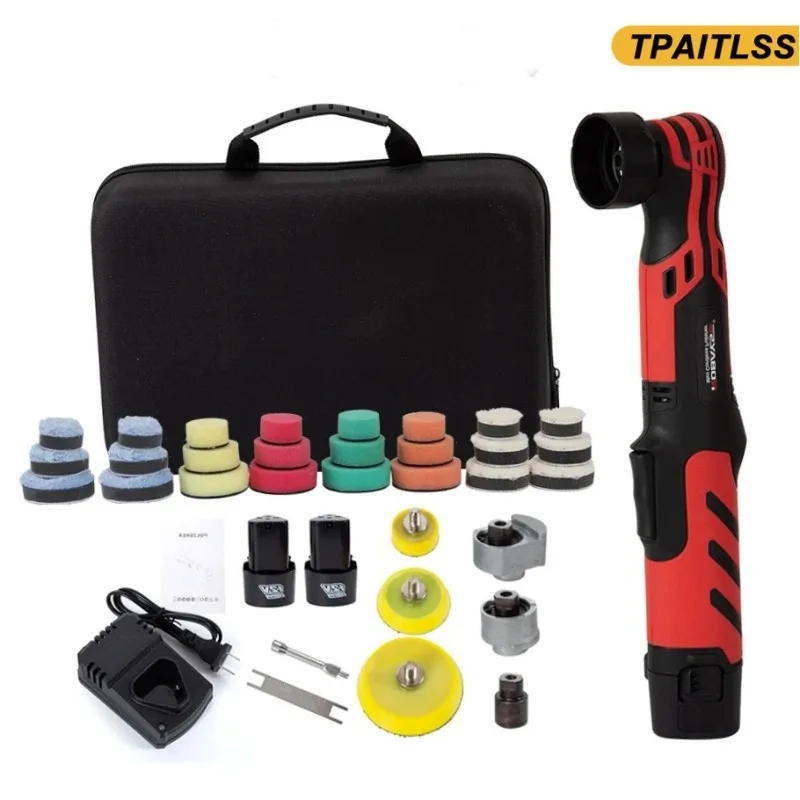 Cordless Mini Car Polisher 110-240V 12V Micro Cordless Scratches Killer DA/RO Car Polisher 6 Speed 1/2/3inch 30 Pads