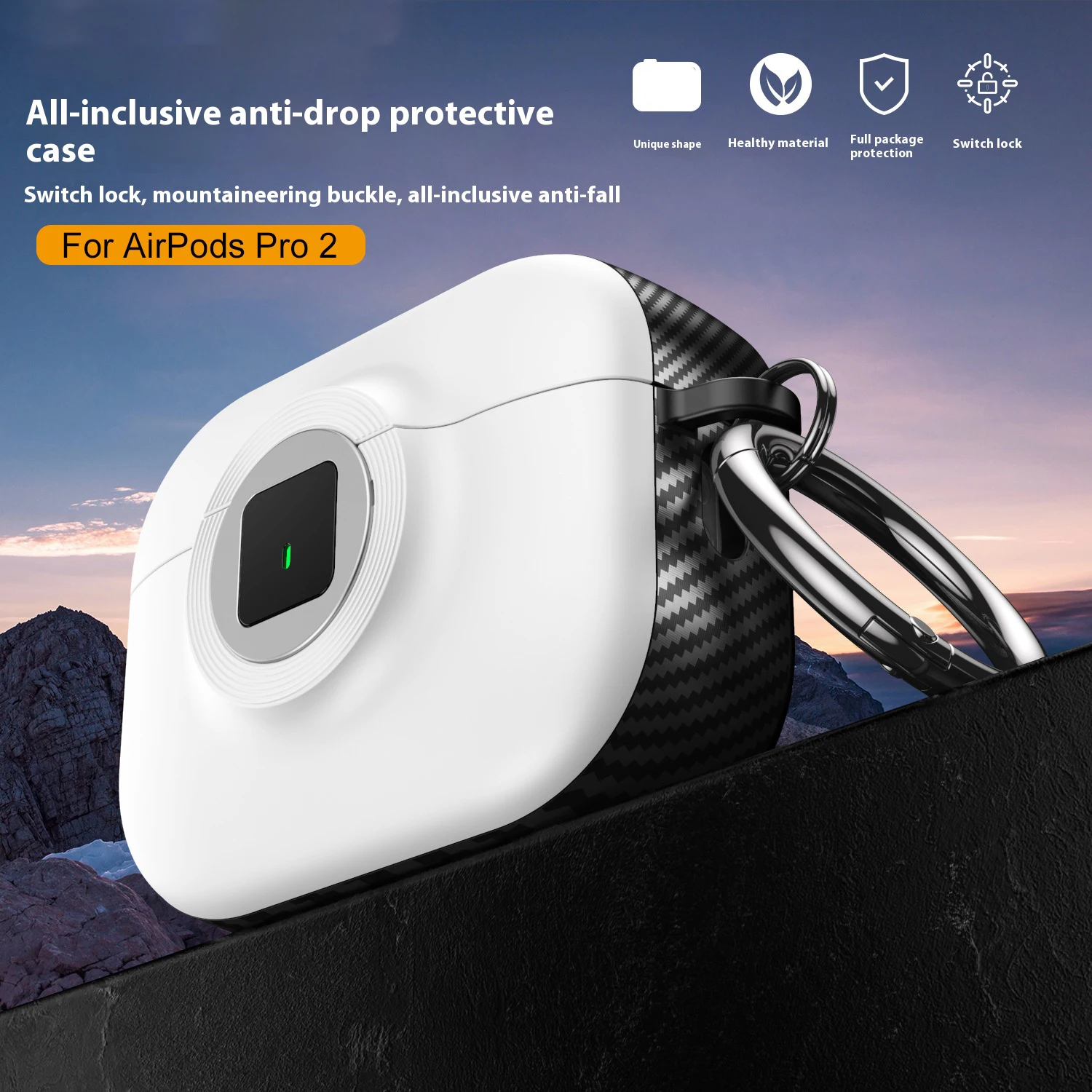 حافظة جديدة لـ Airpods 4 مع غطاء قفل آمن لأجهزة AirPods Pro 2 2nd 3nd 1st Generation حافظات سماعة رأس من البولي يوريثان مع سلسلة مفاتيح #5