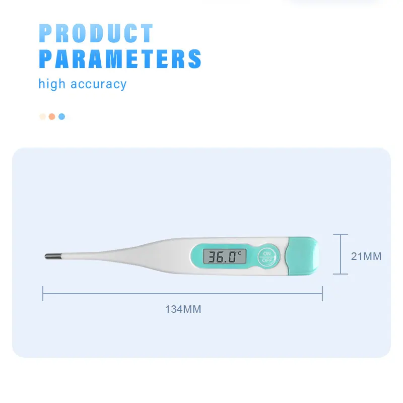 1PC Waterproof Thermometer Hartip Medical Type 10 Minutes Automatic Shut off Rectal Mouth Kid Underarm Electronic Thermometer