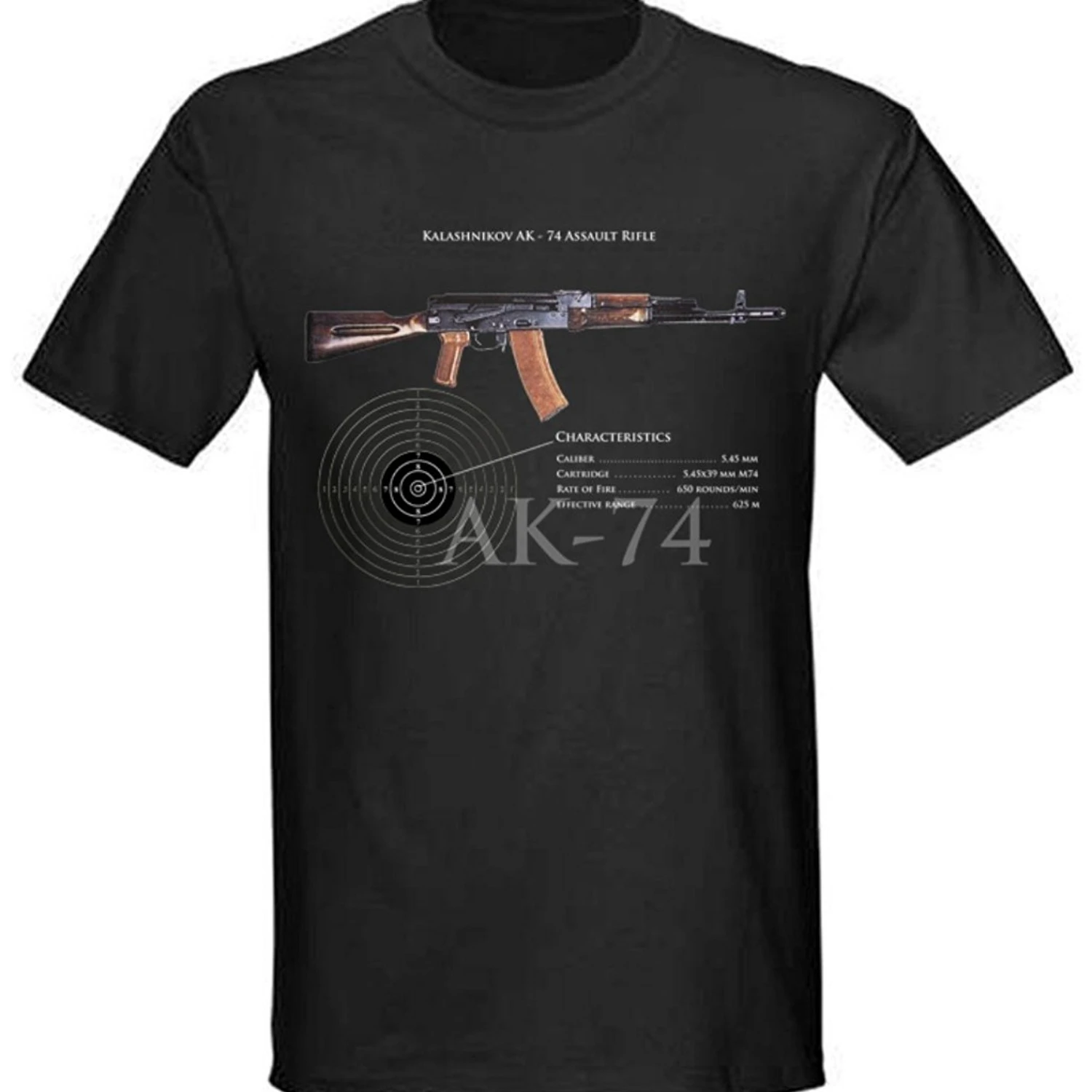 

Russia Kalashnikov AK-74 Assault Rifle T-Shirt 100% Cotton O-Neck Summer Short Sleeve Casual Mens T-shirt Size S-3XL