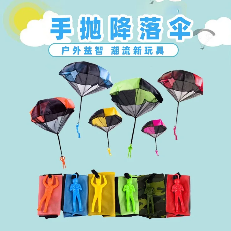 Hand throw parachute toy with soldier parachute outdoor sports