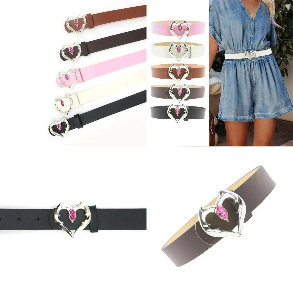 

39BD Heart Waistband Unisex Stylish Waistband Decorative Jeans Waist Belts Leather Accessory