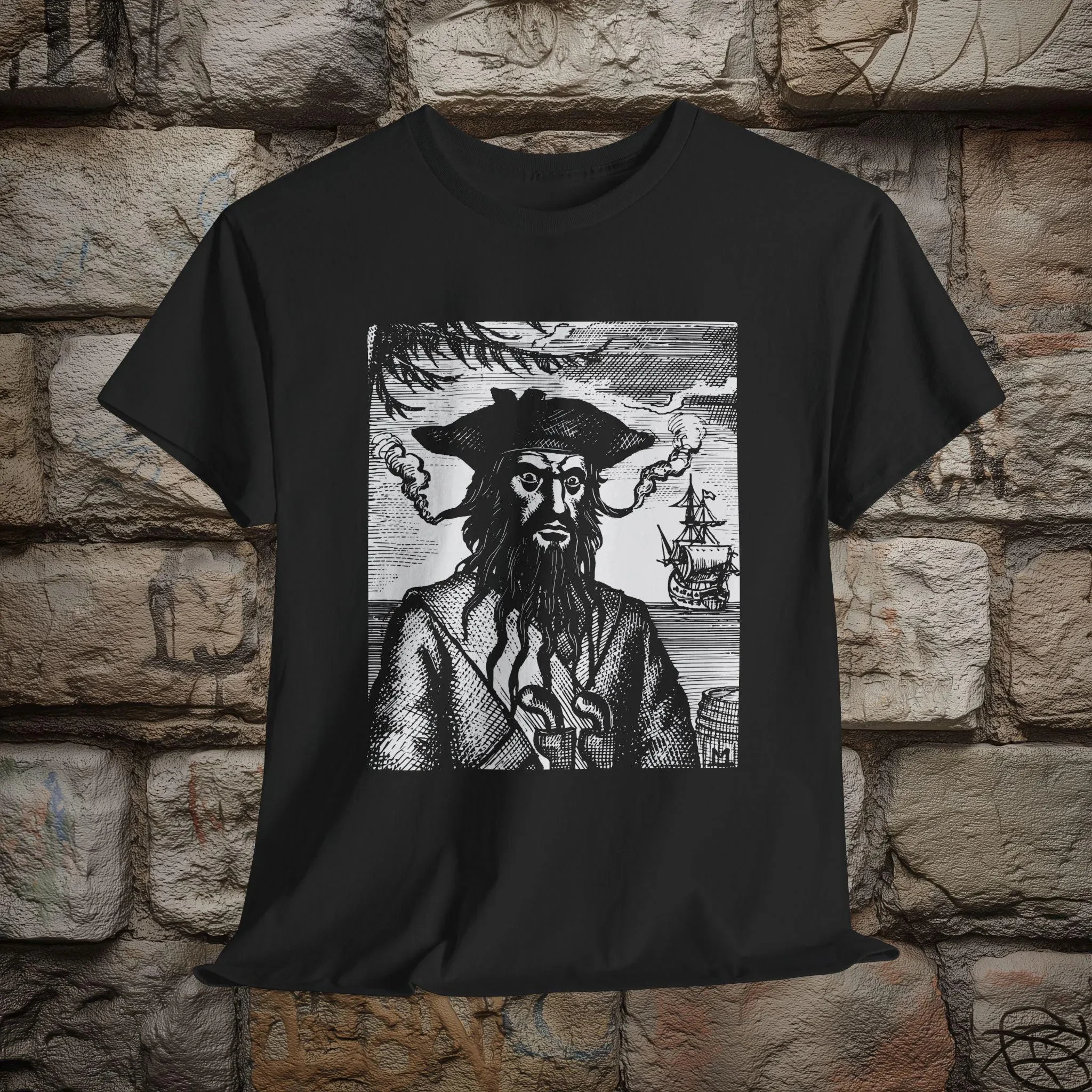 Blackbeard The Pirate - Vintage Engraving Print - Unisex T-shirt  Comfortable and Soft Breathable Fanshionable Men's Clothing