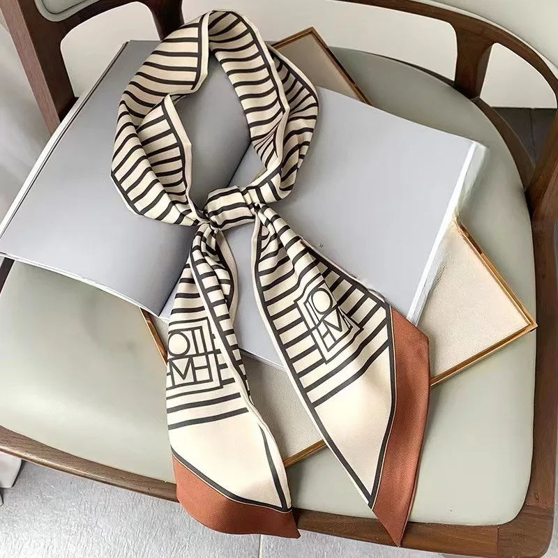Niedlicher Hasen-Druck, Haarband, abgeschrägter Schal, Damen-Krawatte, Tasche, Schals, Satin-Seide, dünne Kopftücher, Damen-Foulard, Blumenbänder – Detail 8