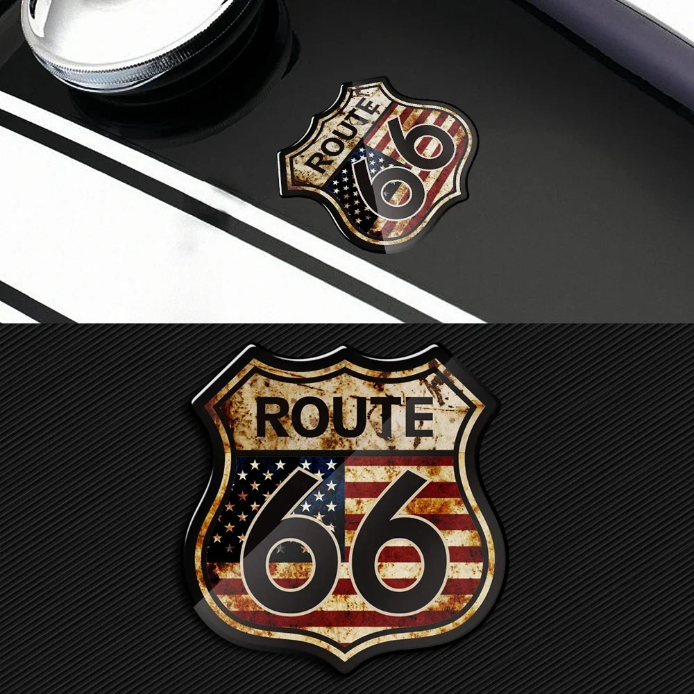 3D US The Historic Route 66 Stickers Rusty Decals Motorcycle Motorbike Car Vintage Sticker