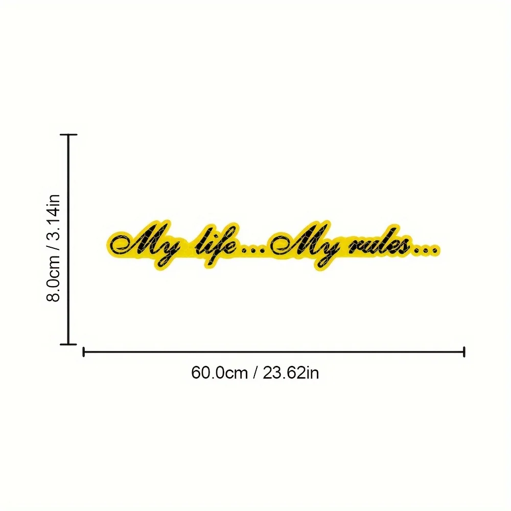 1PC My Life My Rules Reflective Car Sticker Self Adhesive Night Driving Safety Waterproof for Auto Window Body Door Vinyl Decals