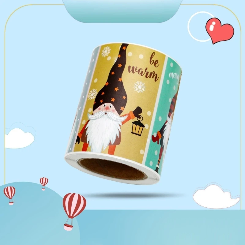 200x 산타 클로스 스티커 메리 크리스마스 라벨 스티커 접착 롤 스티커