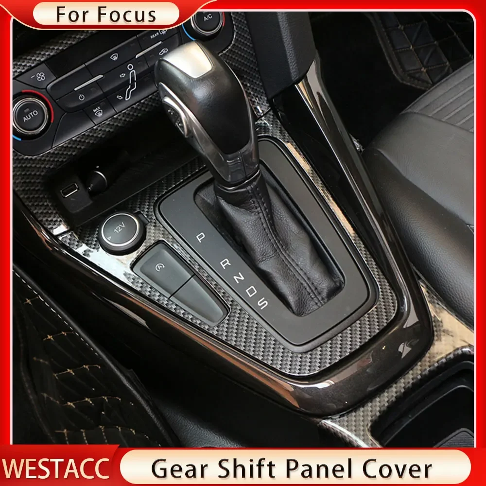 Car Gear Shift Knob Panel Trim Decoration Frame Cover for Ford Focus 3 MK 3 2015-2018 LHD Gear Decoration Sticker Accessories