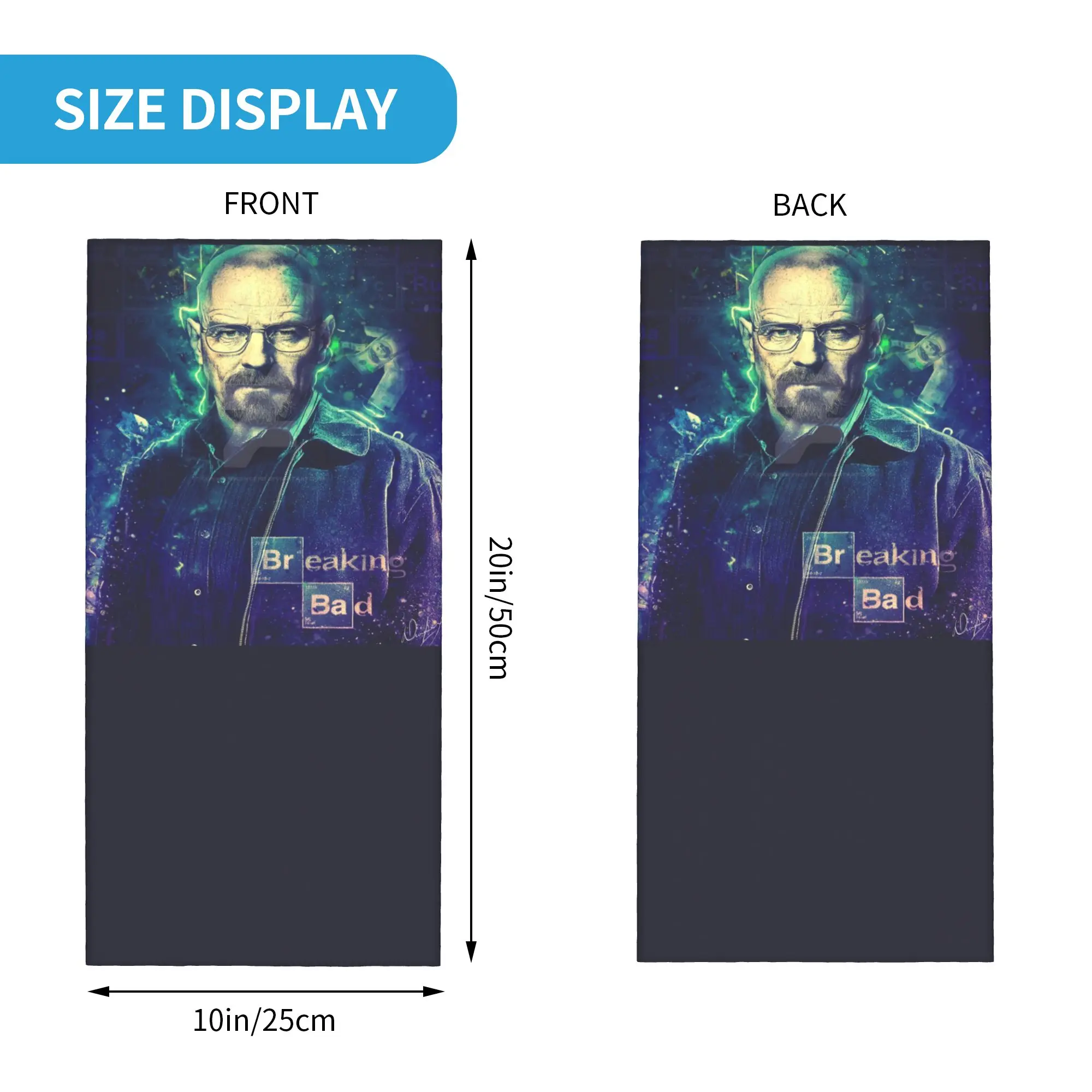 Custom Breaking Bad Walter White Bandana Neck Gaiter Windproof Face Scarf Cover Women Men Tv Show Heisenberg Headband Tube