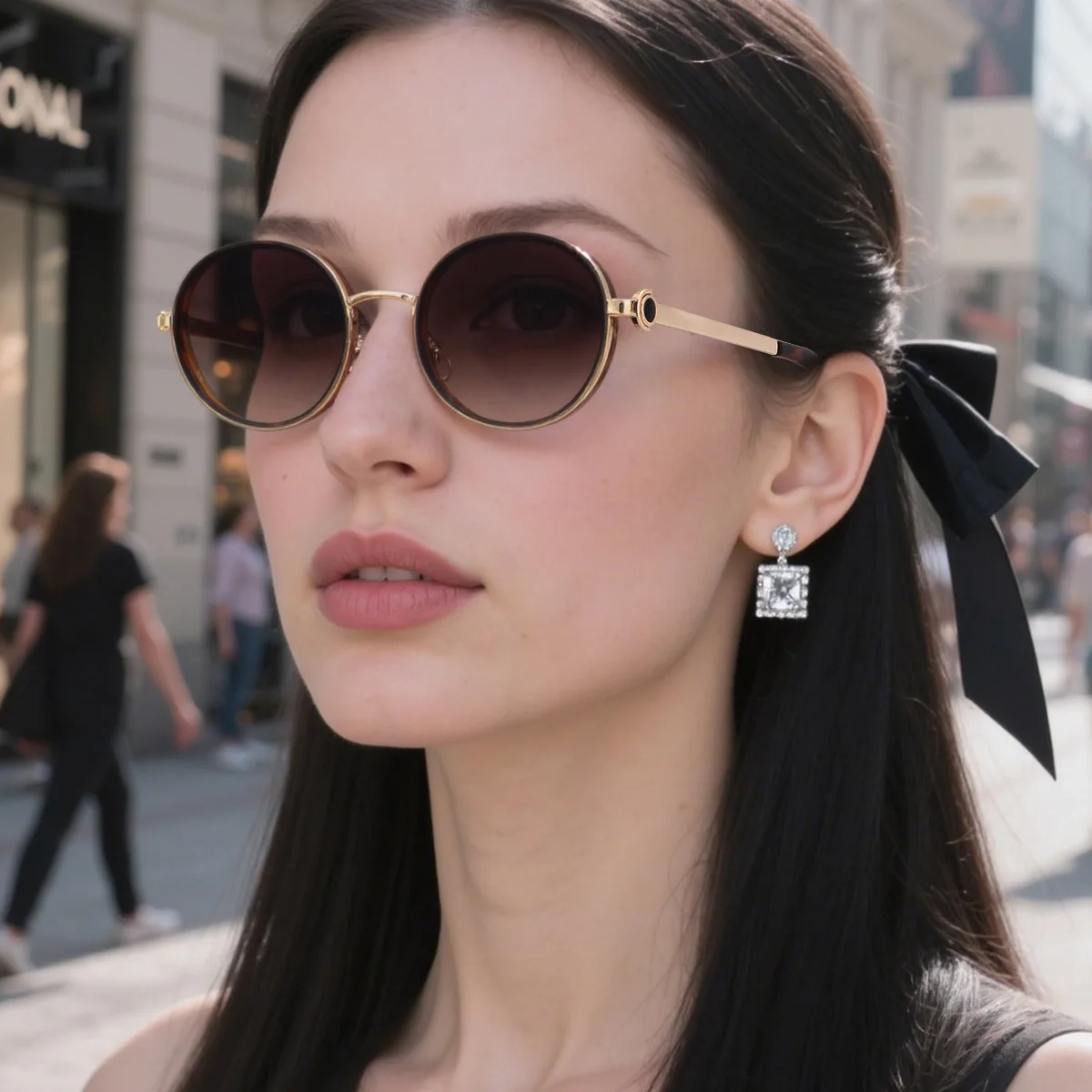 

2025 New Fashion Round Frame Sunglasses for Women Punk Style Outdoor High-end Sunglasses