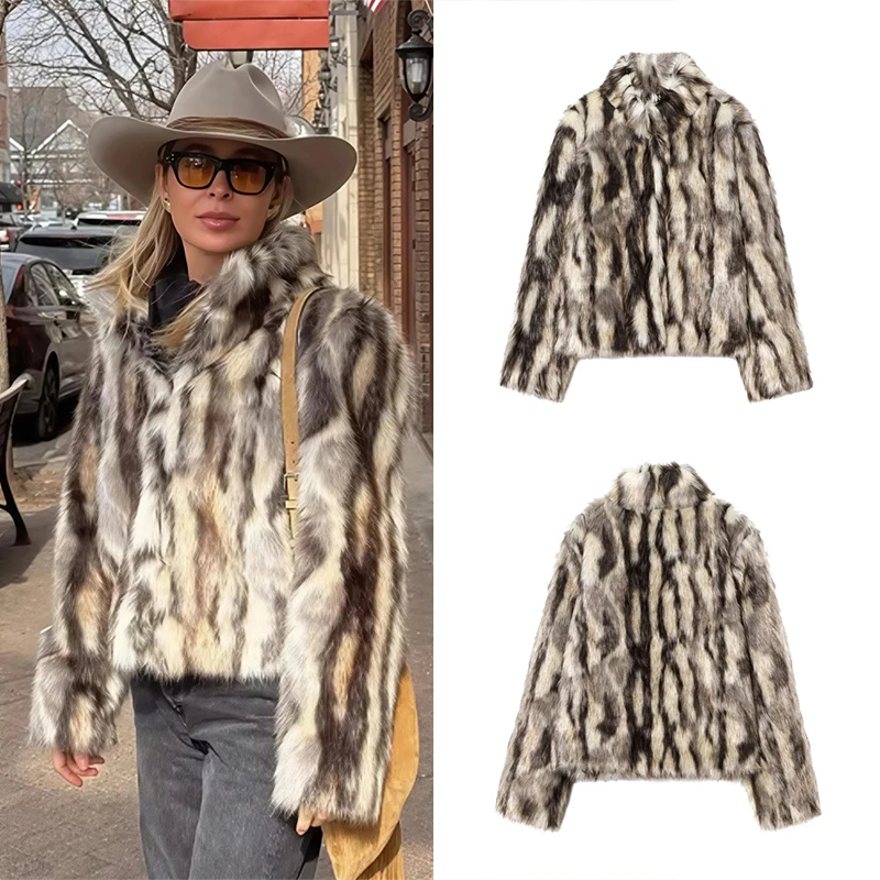 Guobioziy Women's Slim-Fit Faux Fur Coat 2026 Autumn/Winter New Arrival Casual Fashion Trendy Luxury Vintage Punk Classic Street