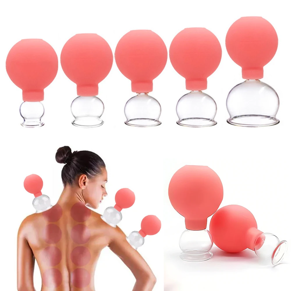 5 Size 1# 2# 3# 4# 5# Rubber Head Glass Vacuum Cupping Massage Health and Beauty Jar Cupping