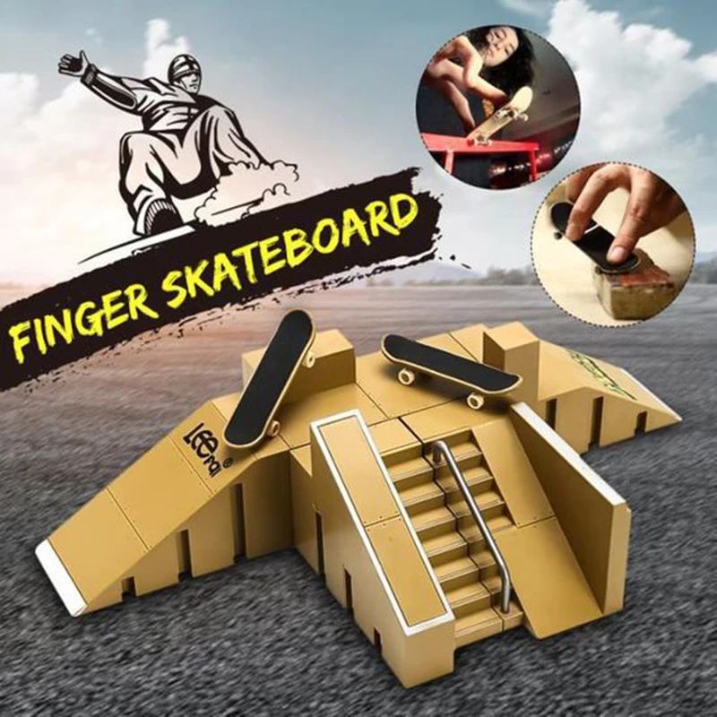 

Children and Adults Finger Skateboard Sports Toy Park Scene Props Stairs Slope Themed Kids Playground Set Finger Skateboard Game