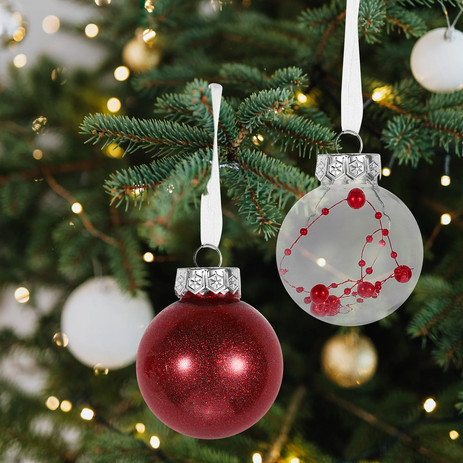 

24 Pcs Christmas Ball Decorations Pendant Ornaments Xmas Balls Plastic Pendants Holiday Hanging