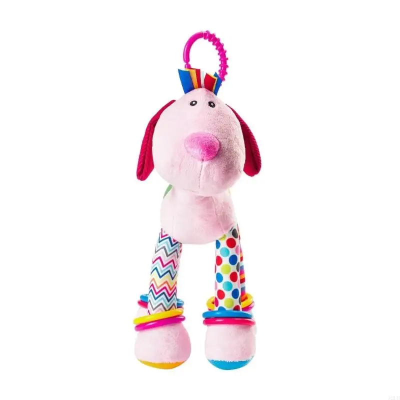 Sensorische Baby Bett Glocke Krippe Mobile Cartoon Giraffe Plüsch Spielzeug mit Beißring Rassel Beruhigende Anhänger für Auto