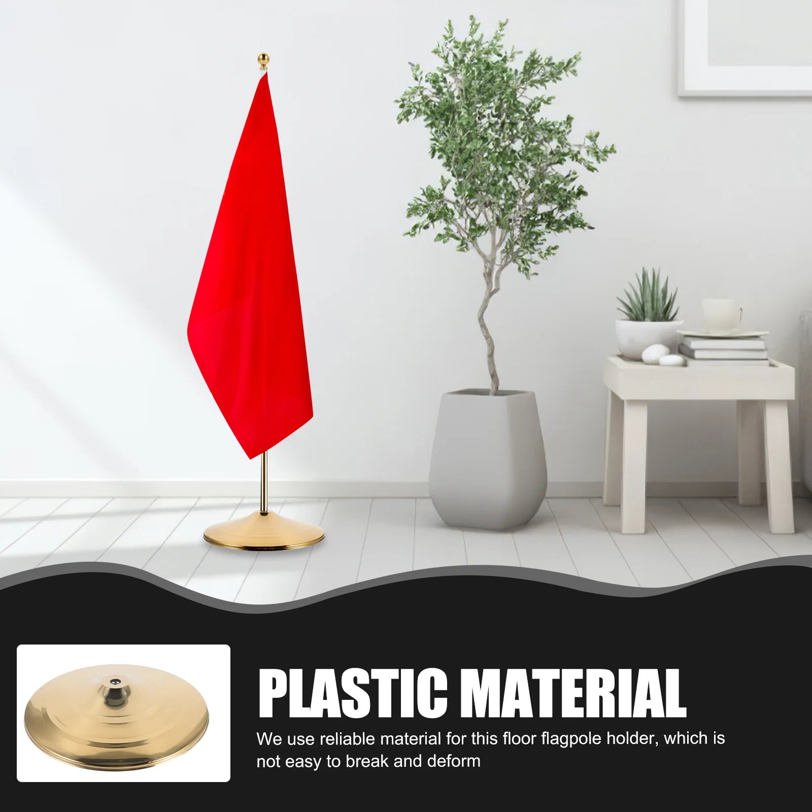 

Floor Flagpole Base Stable Small Flag Holder Polished Durable Flag Stand for Office Outdoor Indoor Decoration Pole Stand