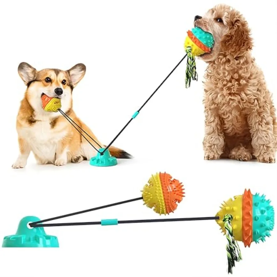 

Игрушка для собак с присоской - Интерактивные игрушки для крупных собак - Прочная зубная щетка и жевательная игрушка для собак - Игрушки для прорезывания зубов для щенков - Indest