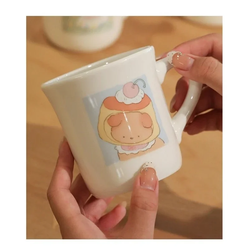 Cute Cartoon Dog Ceramic Mug Adorable Illustration Style Coffee Cup Breakfast Cup Home Kitchen Drinkware for Tea Milk Beverages