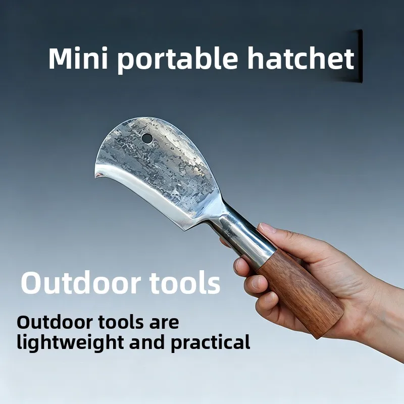 Small Firewood Knife Hand Forged Chopper Splitting Peeling Knife Outdoor Logging Farm Sickle