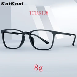 Katkani Ultra Licht Mode TR90 Super Flexibele Pure Titanium Comfortabele Vierkante Optische Recept Brilmontuur Mannen HR3067