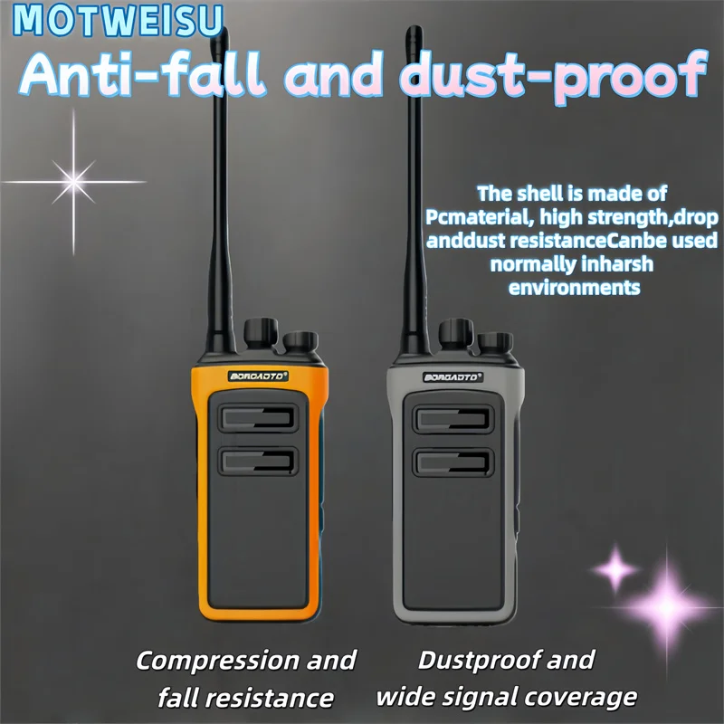 Long Range Walkie Talkie High Power Two Way Radio UHF Rechargeable Type-C VOX Handheld for Hunting Hiking Outdoor Security Work