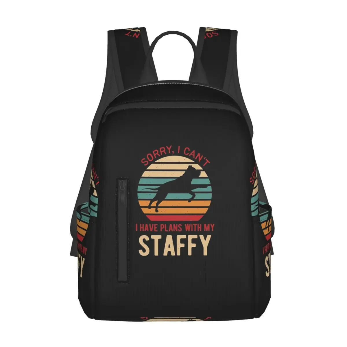 Funny Staffordshire Bull Terrier Dog Backpack Daypack Large Capacity Children BookBag School Bag Shoulder Bags for Men Women