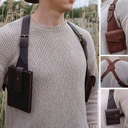 Medieval Steampunk Shoulder Belt Holster Bag Anti-theft Wallet Purse Phone Pouch Viking Costume Harness Pocket Festival Vest Bag