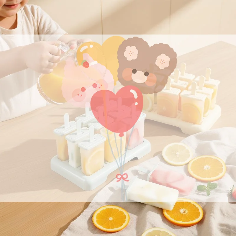 9 Grid Ice Cream Mold Popsicle Mold  Tray DIY Machine Homemade  Summer With Stick Kitchen Supplies