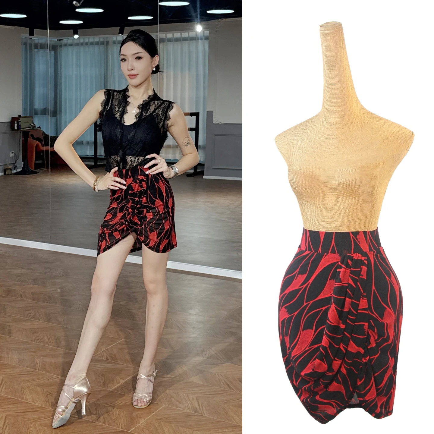 

Новая юбка для выступлений в латинских танцах, сексуальная юбка с запахом бедра для пожилых девочек, женская одежда для танго, ча-ча, самбы