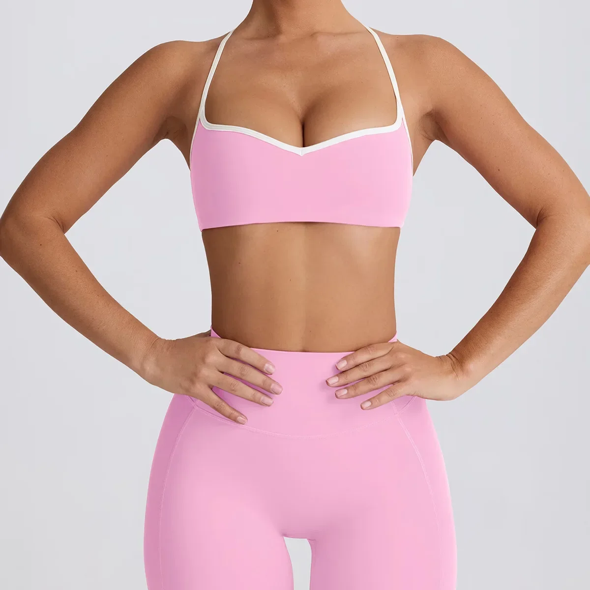 Peach High Waist Hip Lifting Women Yoga SuitSexy Free Shipping Shockproof Fitness Outfit Running Styling Breathable Gym Wear Set