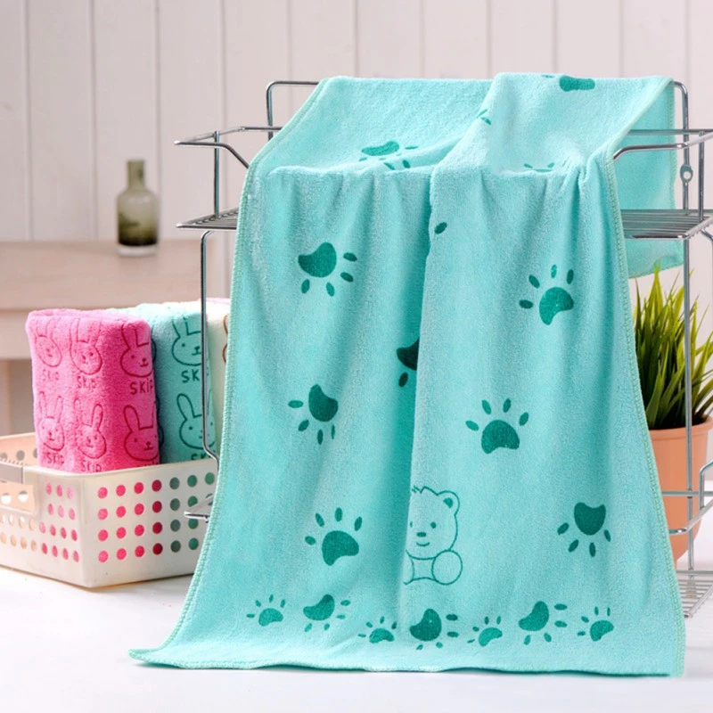 Children Towels Cartoon Bear Baby Boys Girls Bath Towels Soft Primary School Students Face Towel Toddlers Shower Products