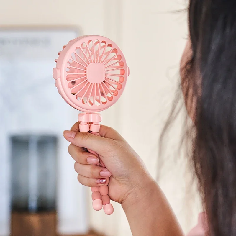 مروحة محمولة قابلة للطي لسطح المكتب USB، مروحة محمولة لعربة الأطفال في الهواء الطلق، مروحة صغيرة كتم الصيف متعددة الوظائف على شكل الأخطبوط