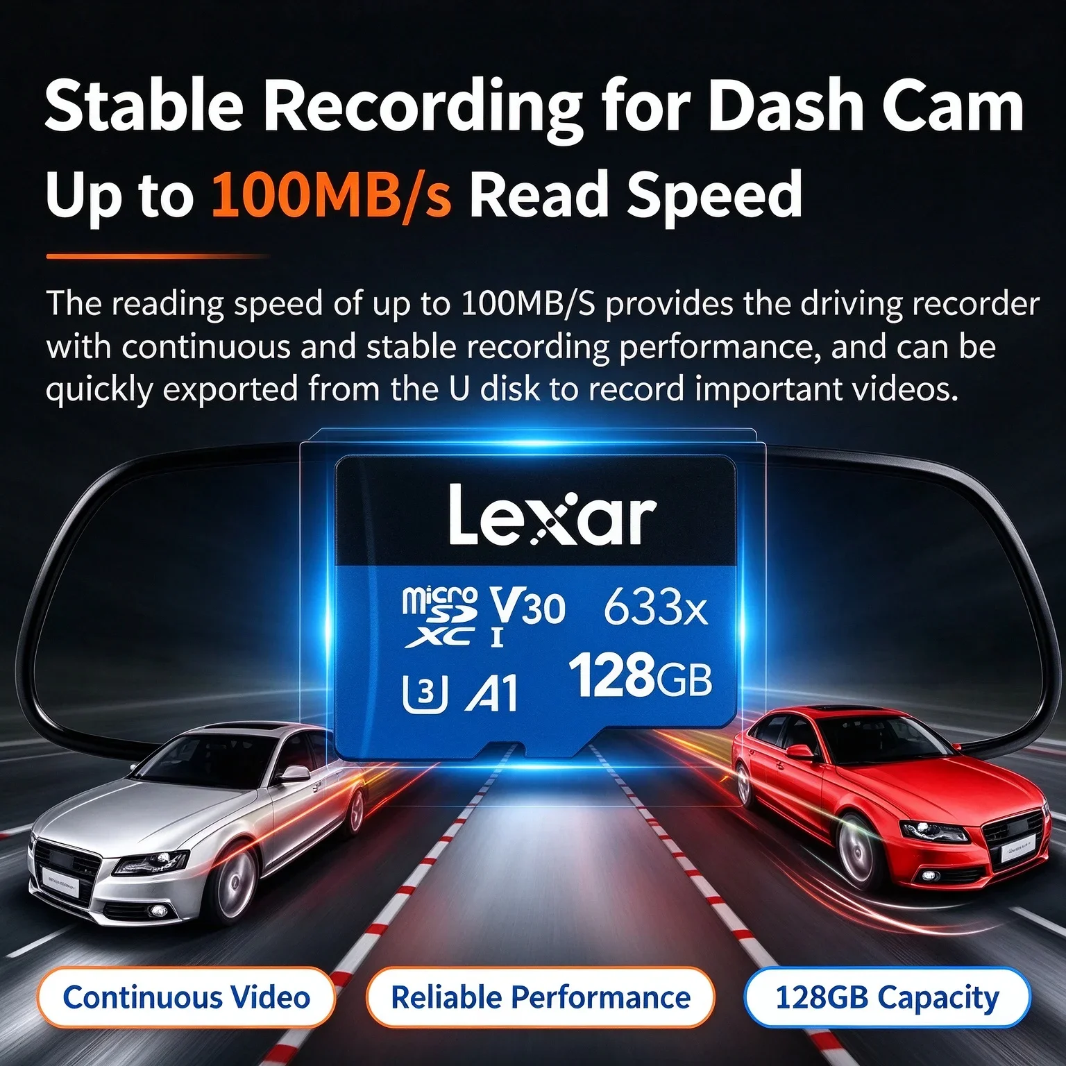 Lexar 633x TF MicroSDXC Card 512GB V30 U3 A1 High Speed Micro SD Memory Card For Drone Action Cam Smartphone Tablet