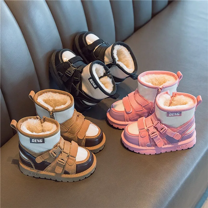 

Girls Shoes Snow Boots Winter New Children Boots Thickened Boys Warm Casual Boots botas niña מגפיים לילדות 캐주얼 신발 Сапоги ブーツ