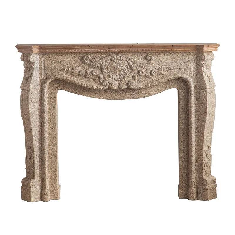 

American rural solid wood mantel, imitation marble entrance platform, wedding decoration Internet celebrity photography props