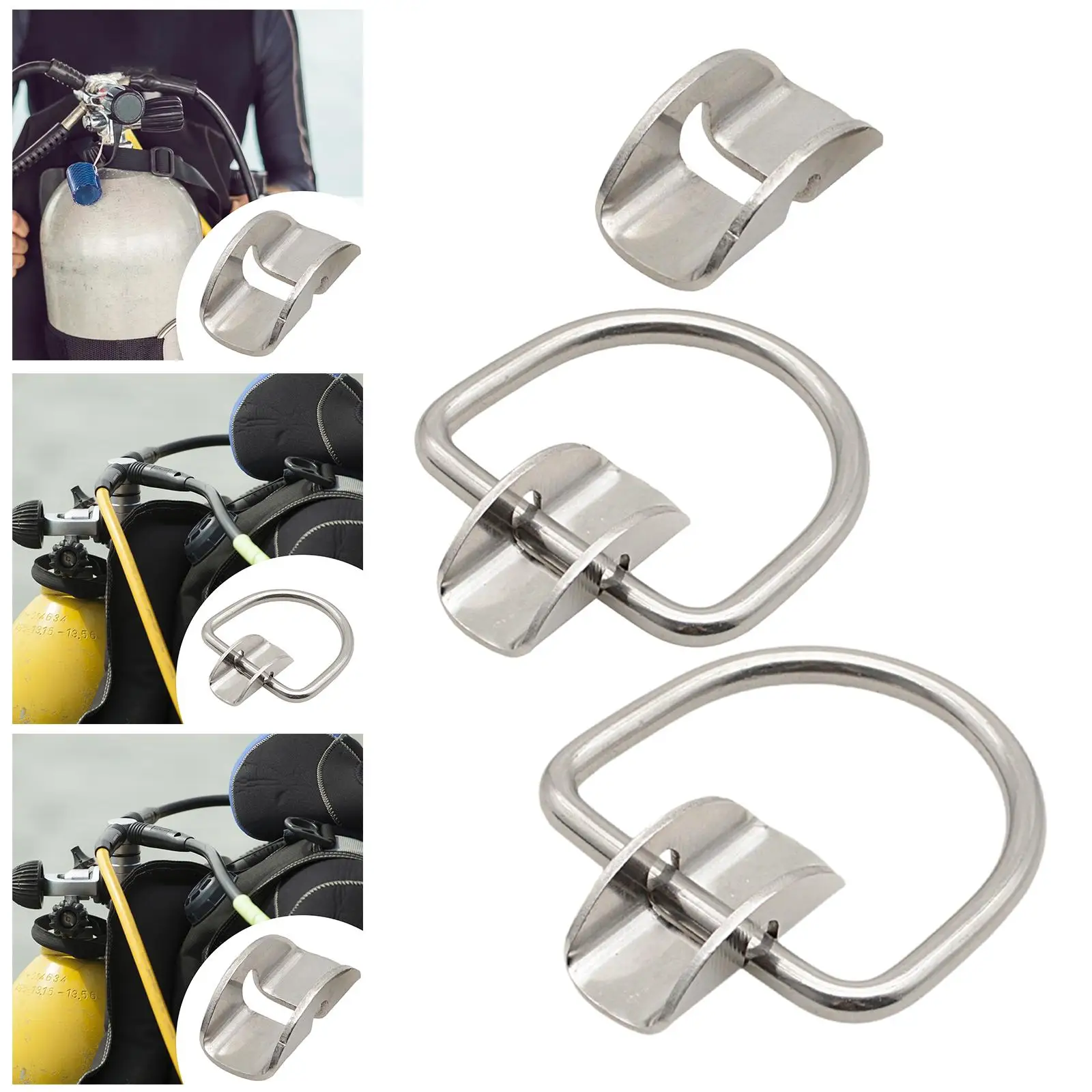 Repair Spare Parts Easy to Use 316 Stainless Steel Scuba Tank Holder D Ring Seat for Sidemount Diving