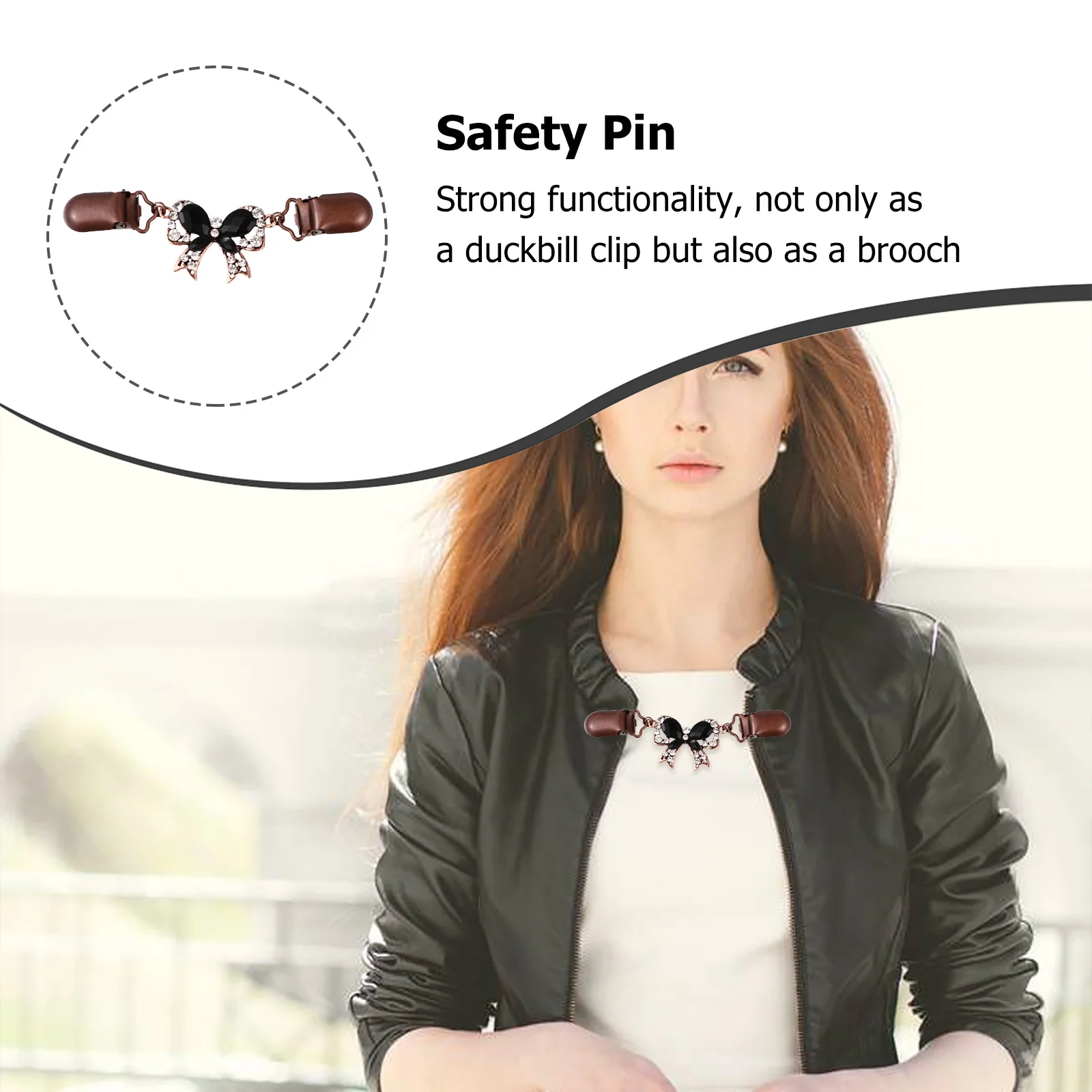 

2Pcs Women Metal Brooch Pin Creative Fashionable Sweater Shawl Clip Gift Lapel Pin Breastpin Brooch Clip Cardigan Clips